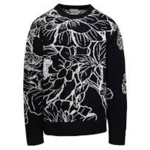 3.Paradis Floral Black and White 100% Wool Sweater Schitt’s Creek